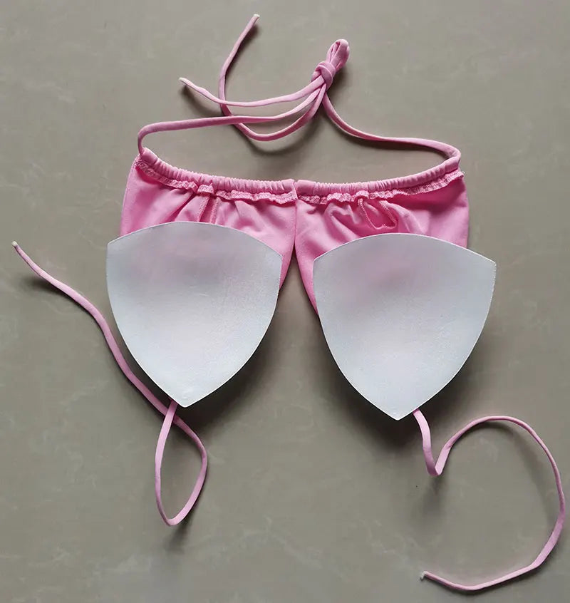 Summer Sexy Bikini set Push-up padded Bra Thong Split Swimwear Female Bandage Bathing Suit Adjustable Lacing Swimsuit Solid