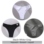 3Pcs/Set Women Cotton Panties Sexy V Waist Briefs T-Back Brazilian Underpants Female M-XL Underwear Girls Breathable Intimates