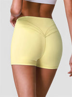 Outdoor Running Yoga Shorts Women Summer Crossed V Waist Hip Lifting Fitness Tight Sports Pants Quick Drying Gym Fitness Shorts