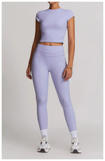 Yoga Set 2PCS Women Tracksuit Nude Feeling Workout Sets Gym Clothes Push Up Fitness Running Sportwear Sport Bra Leggings Suit