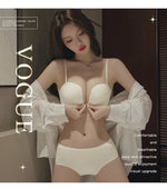 Front Button Underwear Women's Small Chest Pull Up To Show Large Summer Thin Collection Breast Anti-sag White Thin Strap Bra