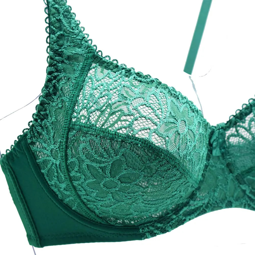 Bras For Womens Lace Bra Lager Bosom See Through Underwire Sexy Lingerie BH Tops Plus Size C D DD E F Cup
