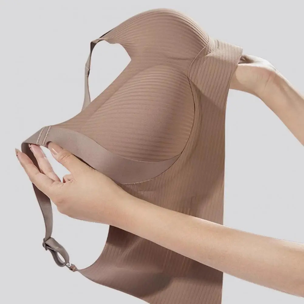 Support Bra Yoga Underwear Wireless Push-Up Bra Natural Lift Seamless Vest Type Straps Wire-Free Full Coverage Bra