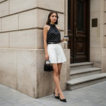 Phantasy Office Lady Polka Dot Tanks Eleghant Halter Black Top Women Sexy Lace up Sleeveless Red Vest 2026 Summer Clothing