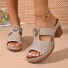 Woman Sandals Summer Fashion Slippers High Heels Vintage Anti-slip Casual Chunky Heel Shoes Woman Open Toe Outdoor Sandals Woman