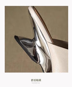 LuxeSquare Toe Slide Sandals Premium Leather One Strap Mules Chunky Sole Backless Loafers Dressy Casual Summer Shoes