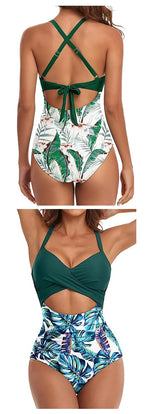 Leopard One Piece Swimsuit 2024 New Halter Push Up Swimwear Women Swimsuit Bathing Suit Beachwear Monokini Female Swimming Suits