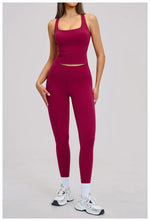 New Yoga Set 2PCS Gym Clothes Workout Outfits Women Long-sleeved T-shirt Sportswear Tracksuits Fitness Sports Vest Gym Leggings