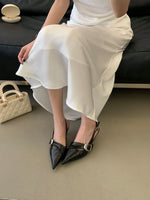 White Thin Heeled Sandals 2026 Women's Low-Heeled Shoes With Strap Brown Summer 2026 New Girls Fashion French OL Single Shoes