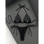 Halter Fishnet Bikini Women Swimwear Female Swimsuit Two-Pieces Bikini Set High Cut Leg Padded Bather Bathing Suit Swim V8339