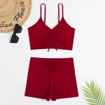 High Waist Bikini Swimsuit Women 2024 Floral Print Swim Suits Drawstring Front Shorts Boxers Swimwear Trunks Pool Bathing Suit