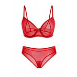 Sexy Ultra-Thin Fully Transparent Alluring Lingerie with Underwire, No Padding, Beautiful Back Bra, Hot Girl Push-Up Bra Set