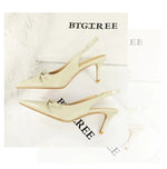 2026 Latest Light Luxury Style Women's Casual High Heel Sandals Summer Exquisite Pointed Shallow Mouth Fine Heel Modern Sandals