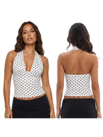 Women's Halter Tops Striped V Neck Sleeveless Open Back Slim Fit Vest Summer Party Daily Casual Wear Street Tank Tops