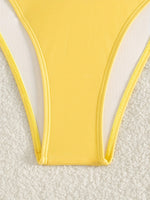 ZTVitality Sexy Yellow Push Up Bikini Set 2025 New Arrival Padded Bra Mid Waist Swimsuit Women Swimwear Summer Beachwear Biquini