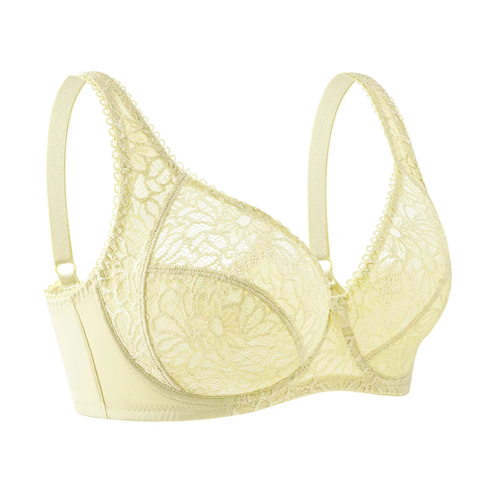 Plus Size Womens Lace Bra Lager Bosom See through Bralette Underwired Sexy Lingerie 34 36 38 40 42 44 B C D DD E F Cup