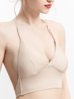French triangle cup underwear female sense U-shaped invisible bra with large backless neck bra for small breasts