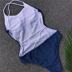 Criss Cross Backless Women Swimwear One Piece Swimsuit Female Monokini High Cut Leg Bather Bathing Suit Swim Beach Wear Lady