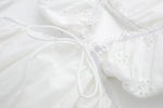 Foridol Lace Summer White Dress Women Puff Sleeve Embriodery Waist Cut Out Beach Short Sexy Cotton Dress Backless 2025 Sundress