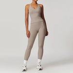 Yoga Set 2PCS Women Tracksuit Nude Feeling Workout Sets Gym Clothes Push Up Fitness Running Sportwear Sport Bra Leggings Suit