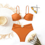 High Waist Bikini Women's Swimsuit Two-piece Bathing Suits Bandeau Woman Swimwear Trend Bikinis Sets Brazilian Beach Wear