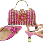 Doershow Lastest Italian Design Fashion Style Ladies Shoes with Matching Bag Set 2024 Nigerian Shoes and Bag SetHKK1-6