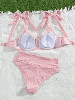 S - XL V Shaped Underwired Female Swimsuit High Waist Bikini Women Swimwear Bather Bathing Suit Swim Two-pieces Bikini set K8042