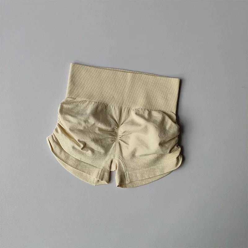 High Waist Women's Yoga Fitness Shorts Tight Fit Abdominal Slimming Lifted Buttocks Three Part Pants Exercise Clothing