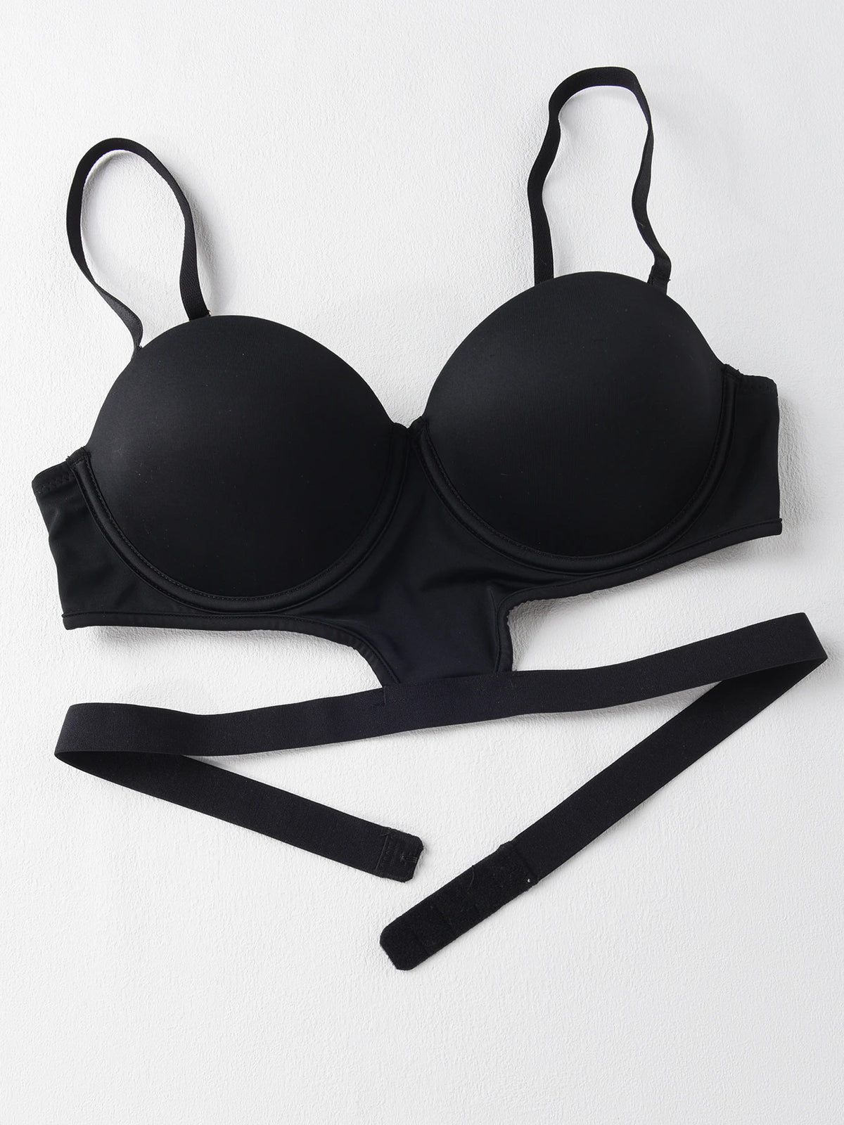 stylish sexy bra T-shirt underton beautiful back half cup smooth and exposed waist slim waist big exposed back push up bra