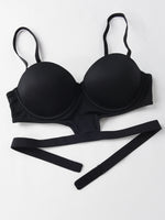 stylish sexy bra T-shirt underton beautiful back half cup smooth and exposed waist slim waist big exposed back push up bra