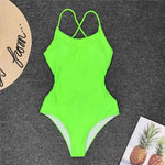 7 Colors 2025 Braided Strap Cross Back Sexy One Piece Swimsuit Women Swimwear Female Bather Bathing Suit Swim Lady V127