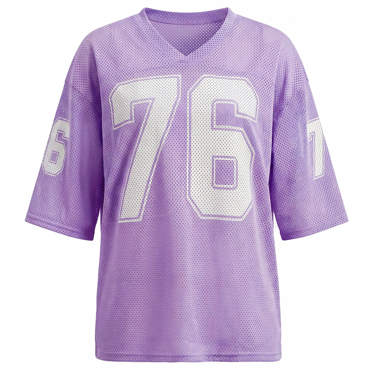 Womens Sporty Jersey Shirts Graphic Number Print Short Sleeve V Neck Loose Fit Tee Tops Summer Casual T-shirt Streetwear