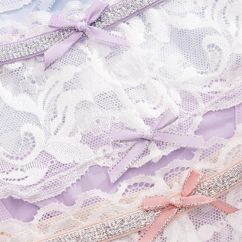 3pcs/Set Sexy Lace Women's Panties Underwear Low Waist Floral Elegant Lady Briefs Breathable Comfortable Female Sexy Lingerie