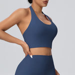 Sexy Gym Women's Sports Bra Breathable Hanging Neck Backless Sports Bra Women's Comfortable Exercise Pilates Training Yoga Top