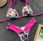 Bikini 2026 Sexy Leopard Floral Print Halter Swimwear Swimsuit Women Bikini Set Bathing Suit Beach Bikini Female Banadores Mujer