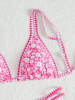 Sexy Orange Print Micro Bikini 2026 Women Double Strap Push Up Bra Hollow Out Thong Swimsuit Beach Bathing Suit Holiday Swimwear