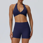 STOUREG Women's Yoga Shorts Set Sports Bra High Waist Tight Gym Running Workout 2 Piece Quick Dry Fitness Activewear