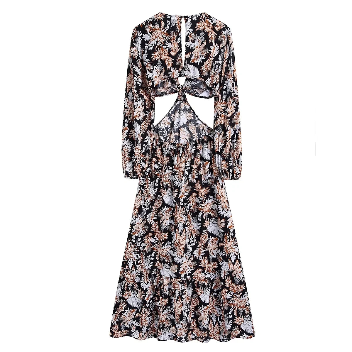 Waist Cut Out Backless Sexy Summer Maxi Dress Elegant Deep V Neck Holiday Long Dress Red Black Boho Floral Dress Women 2025