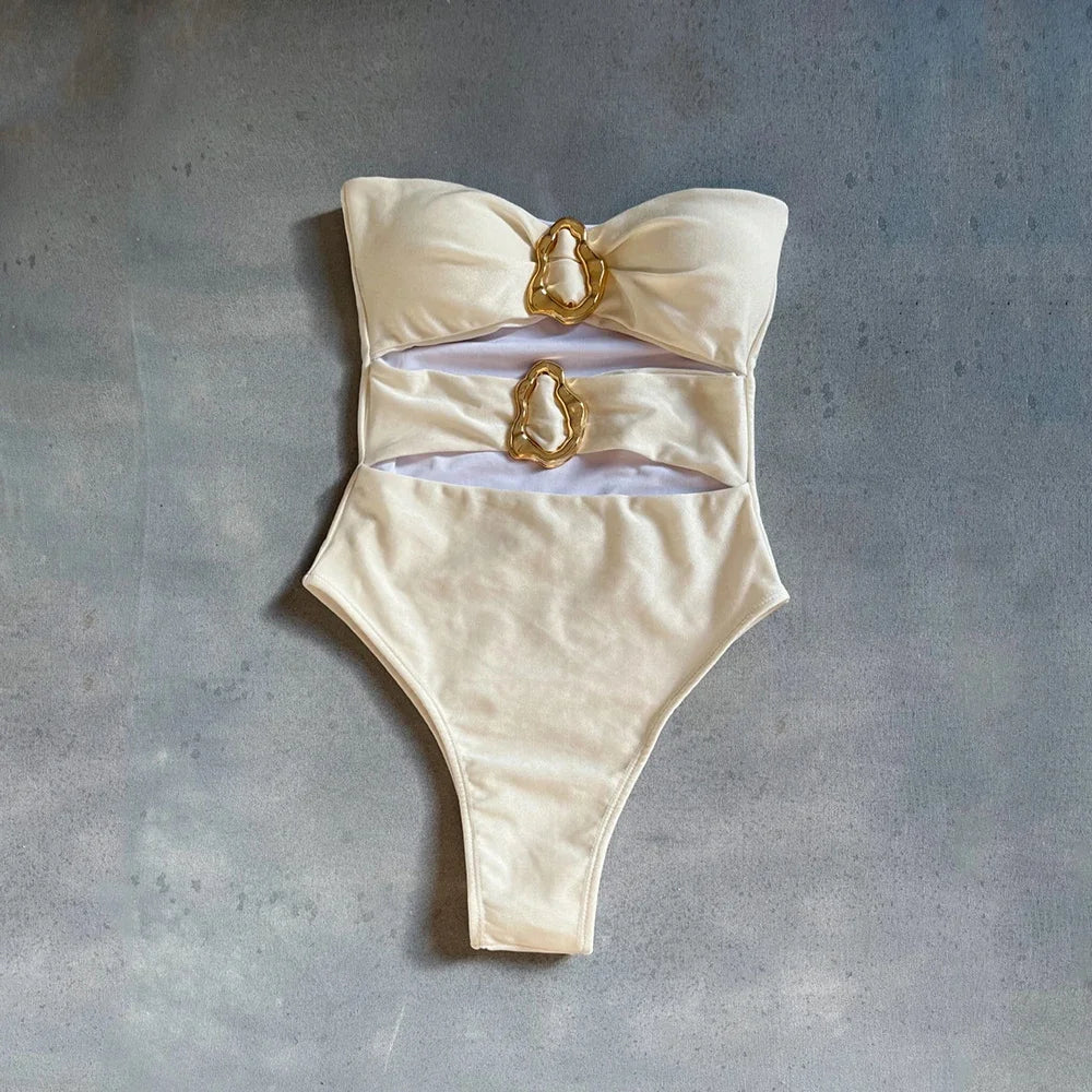One Piece Swimsuit 2025 New Sexy Swimwear Women Swimsuit Hollow Out Bathing Suit Beachwear Monokini Female Bodysuit