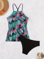 ZTVitality Sexy Print 2 Piece Tankini Set 2025 New Arrival Push Up Padded Bra Swimsuit Women Swimwear summer Beachwear Brazilian
