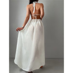 S - XL New Sexy Halter Deep V Neck Backless Tunic Beach Cover Up Cover-ups Beach Dress Beach Wear Beachwear Female Women K5213
