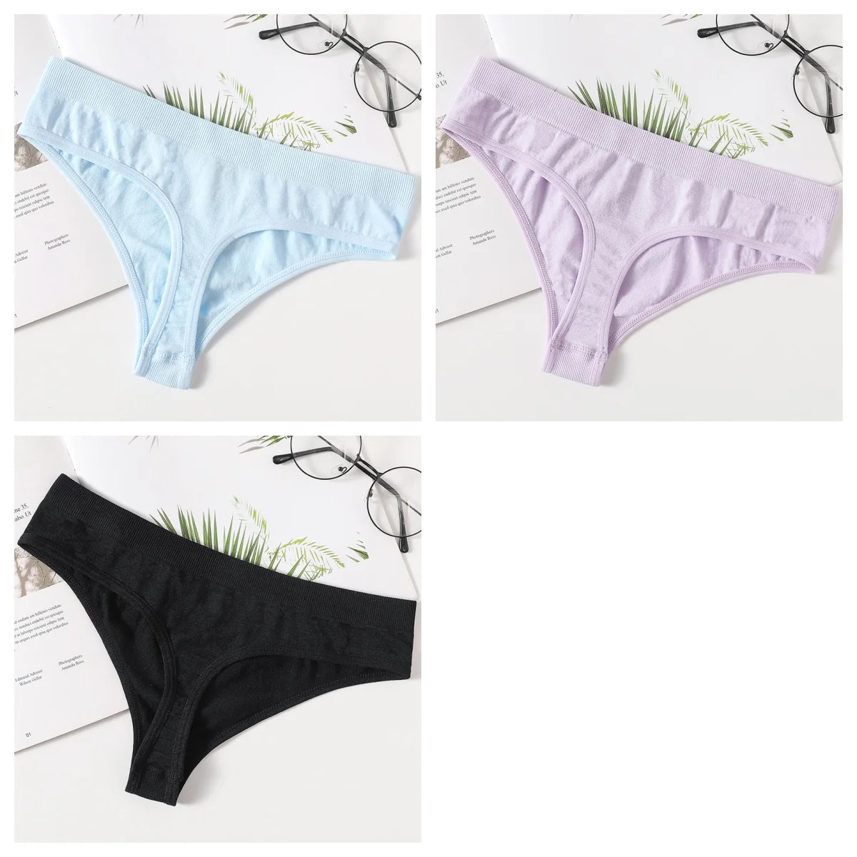 3Pcs/Set Thongs Women's G-String Sexy Female Seamless Underwear Breathable Panties Soft Sexy Lingerie Comfort Intimate