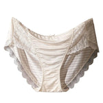 Anti-septic Women Underpants Women Panties Mid Waist Lace Bow Decor Tummy Control Butt-lifted Soft Stretchy Quick Dry Briefs