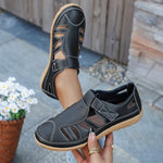 Women Casual Sandals SummerHollow Flat Sandals Comfortable Round Head Closed Toe Beach Shoes Sandalias De Mujer