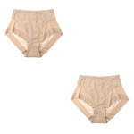 2Pcs/Set Women High Rise Briefs Panties Tummy Control Underwear Hip Shaping Sheer Mesh Panel Shapewear Sexy Lingerie S-3XL