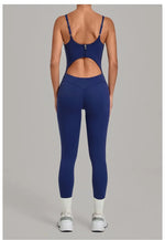 Women's Seamless Yoga Jumpsuits Sports Gym Fitness Backless Sleeveless Hip-lifting Pants One-piece Training Workout Bodysuits