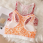 Seamless Bra Set Women Leopard Y-Shape Wireless Bra Low Waist Panties Sexy Lingerie Sport Brassiere Female Underwear Set