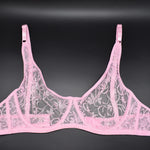 Womens Ultra-thin See Through Bras For Men Mesh Seamless Bralette Embroidery Sexy Lingerie Plus Size Brassiere