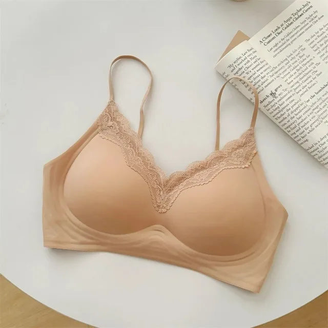 Wirefree Bra for Small Boobs Push Up Padded Strappy Summer Bralette Seamless Comfort Daily Wear Lightweight Thin Straps Lingerie