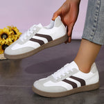 2026 New Vintage Training Flats Women Fashion Stripe Lace-Up German Training Shoes Woman Comfort Soft Flat Heel Sport Sneakers